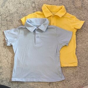 First Impressions- Classic Kids Polo Shirt Duo - Light Blue and Yellow- size 18m